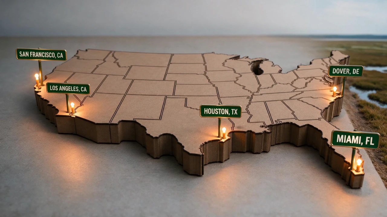 Miniature aerial overview of the Fulfillment Hub USA network